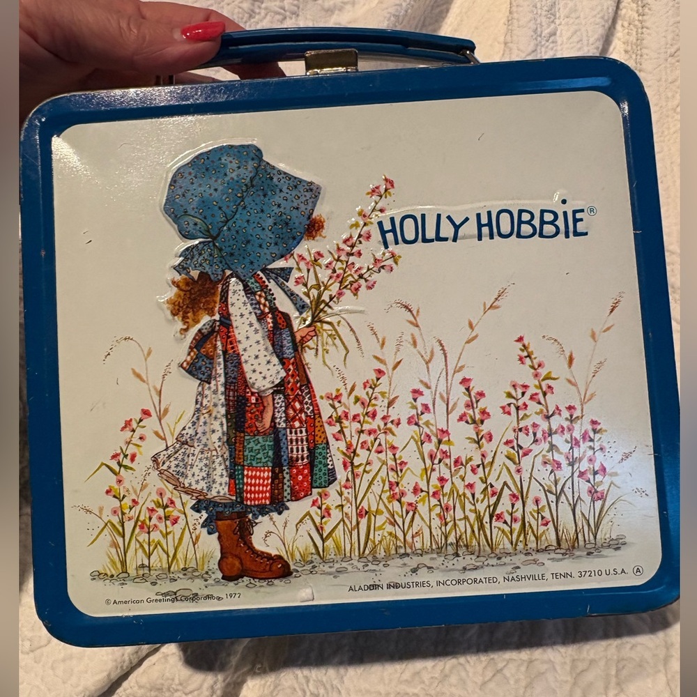 VINTAGE 1972 HOLLY HOBBIE Metal LUNCHBOX 💙 & THERMOS AMAZING!!